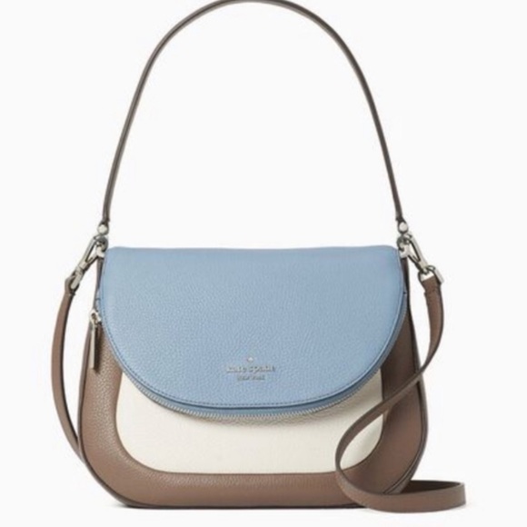 Kate Spade Handbags - KATE SPADE Leila Color Block Medium Flap Shoulder Bag-Baltic Sea